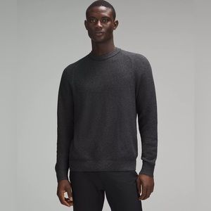 Lululemon Textured Knit Crewneck Sweater Heathered Black Size XL